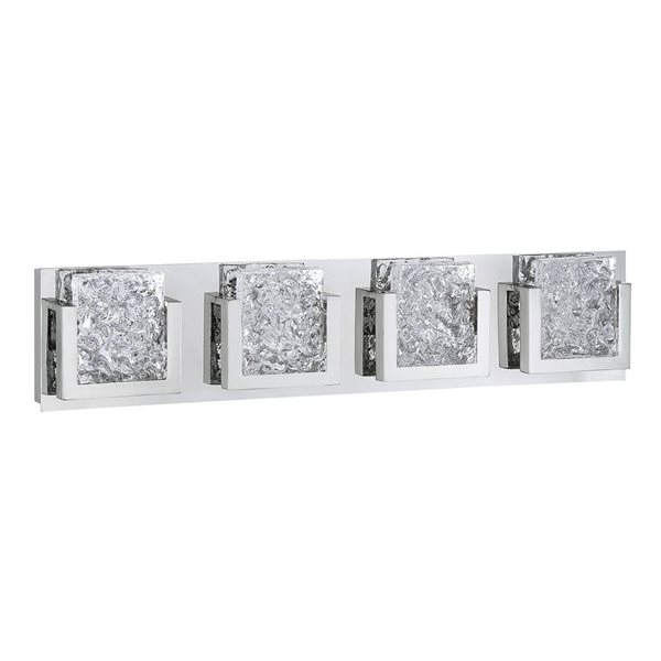 Kendal Lighting ICE-LAVA Chrome 4-Light LED Vanity Light