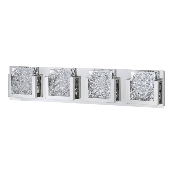 Kendal Lighting ICE-LAVA Chrome 4-Light LED Vanity Light