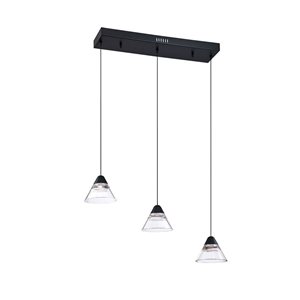 Kendal Lighting GEO Black 3-Light LED Island Light