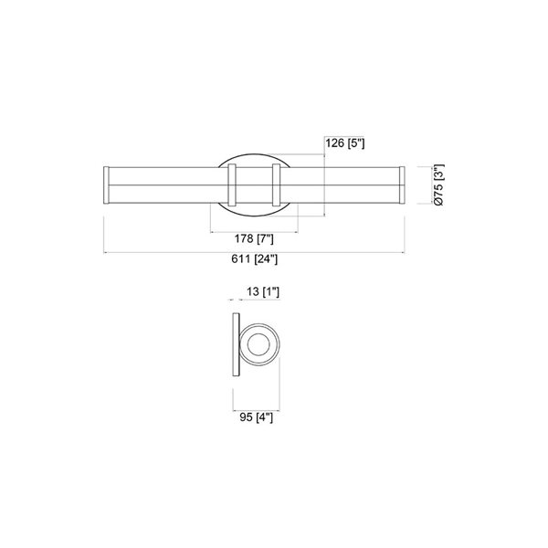 Kendal Lighting RINGS Chrome 24-in LED Vanity Light