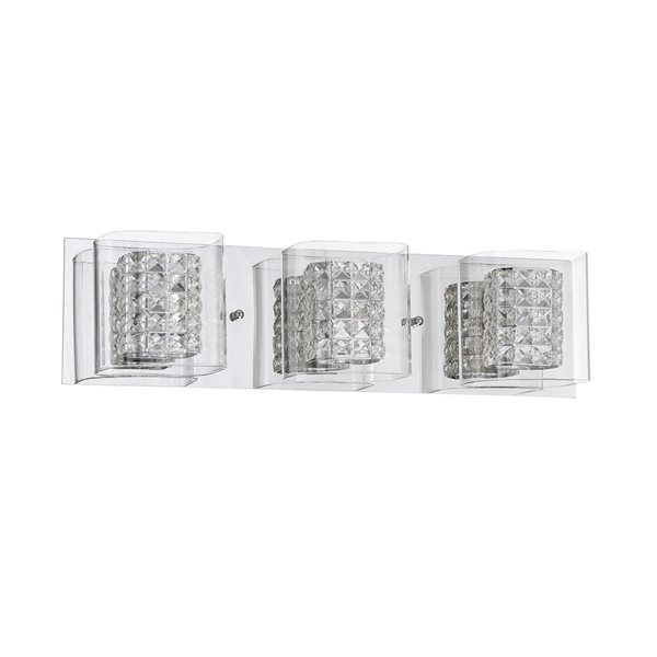 Kendal Lighting CRYSTORAMA Chrome 3-Light Vanity Light