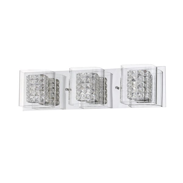 Kendal Lighting CRYSTORAMA Chrome 3-Light Vanity Light