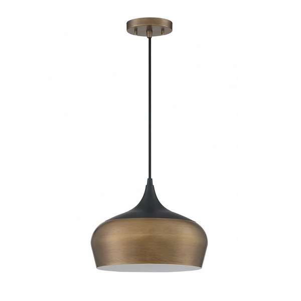 Kendal Lighting ORIAN Black/Brass 1-Light Pendant