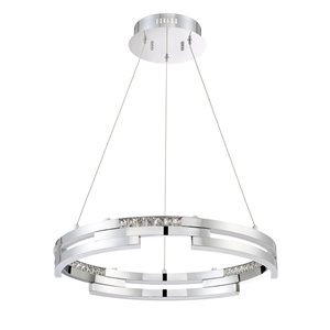 Kendal Lighting SATERN 24-in Black 41 Watt LED Ring Pendant