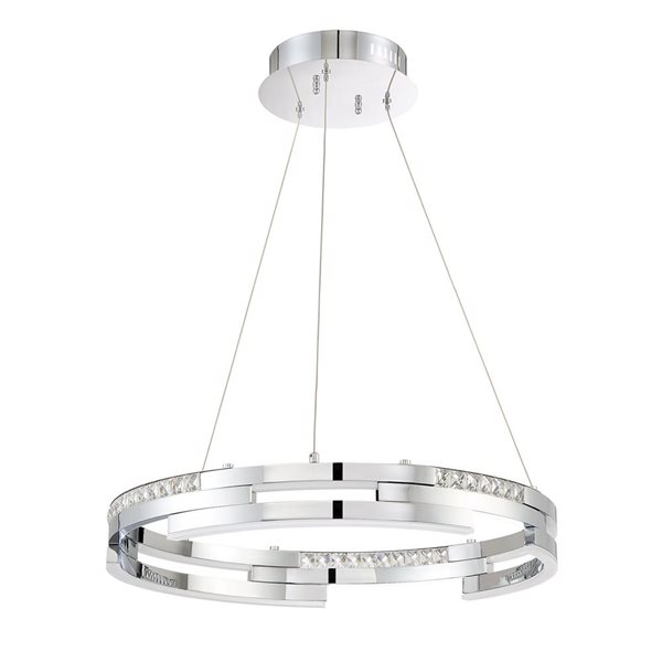 Kendal Lighting SATERN 24-in Black 41 Watt LED Ring Pendant