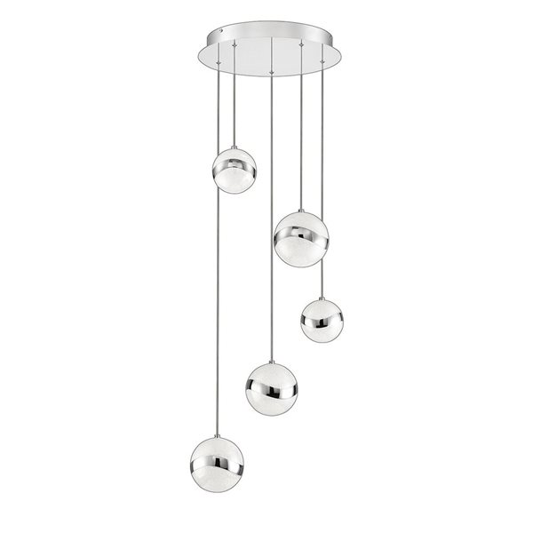 Kendal Lighting MYSTYKE Chrome 5-Light LED Multi-Light Pendant