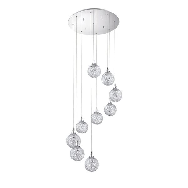 Kendal Lighting SOLARO Chrome 9-Light Multi-Light Pendant