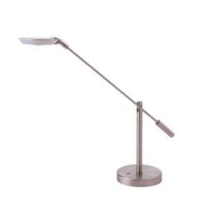 Lampe de bureau à DEL IGGY Kendal Lighting, nickel satiné