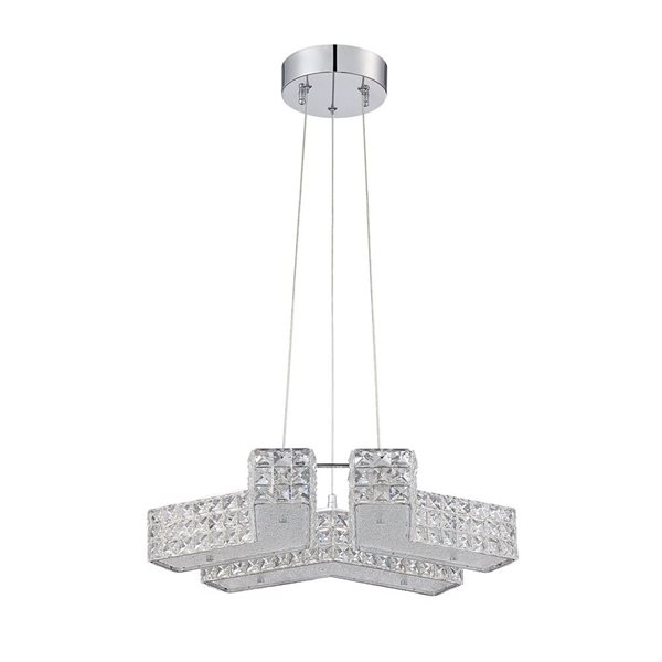 Kendal Lighting CARINA Chrome 6 Light 20-in Optic Crystal Pendant