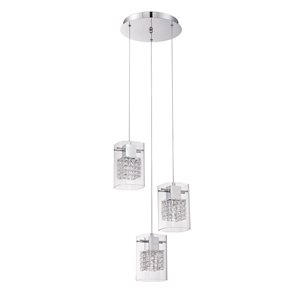 Kendal Lighting POLITAN Chrome 3-Light Pendant Pan