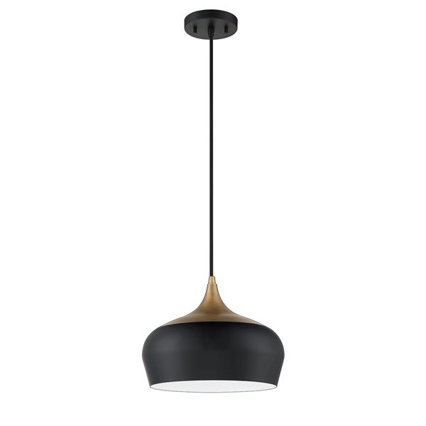 Kendal Lighting ORIAN Black/Brass 1-Light Pendant