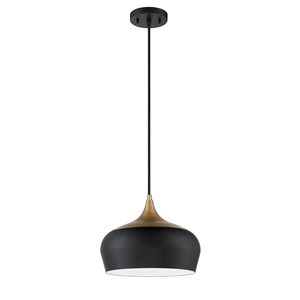 Kendal Lighting ORIAN Black/Brass 1-Light Pendant