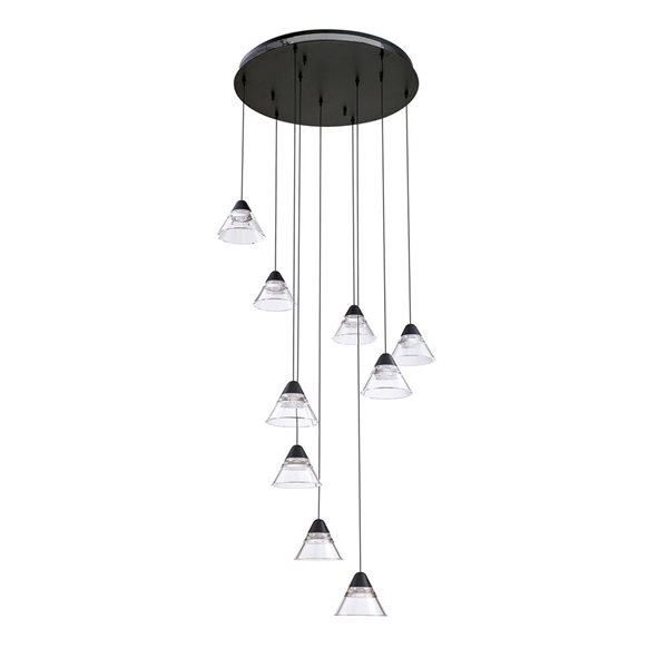 Kendal Lighting GEO Black 9-Light LED Multi-Light Pendant