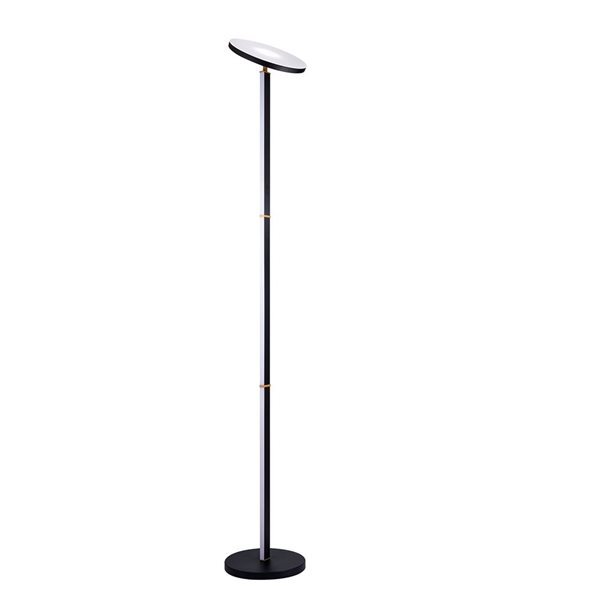 Kendal Lighting PLEX Black and Brass LED Torchiere