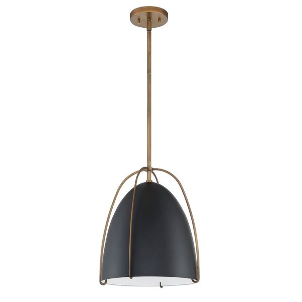 Kendal Lighting VILIA Black/Brass 1-Light Pendant