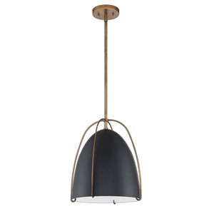 Kendal Lighting VILIA Black/Brass 1-Light Pendant