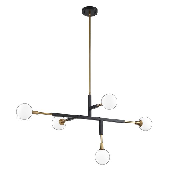 Kendal Lighting AMBIENCE Black/ Brass 5-Light Island Light