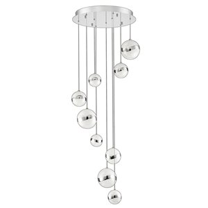 Kendal Lighting MYSTYKE Chrome 9-Light LED Multi-Light Pendant