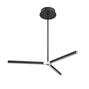 Kendal Lighting STYKX Black/Chrome 1 Tier 36-in LED Pendant