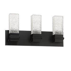 Kendal Lighting ICE Black 3-Light LED Vanity Light