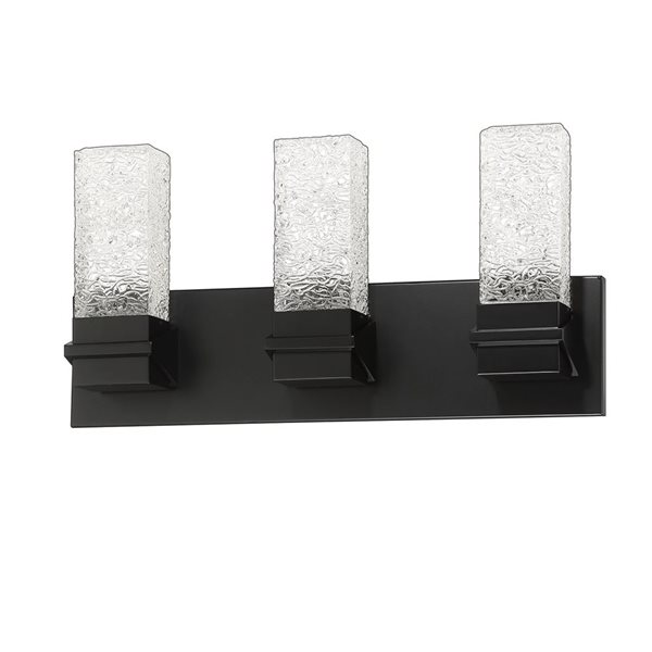 Kendal Lighting ICE Black 3-Light LED Vanity Light