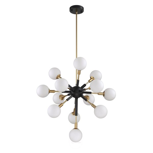 Kendal Lighting AMBIENCE Black/Brass 13-Light Pendant