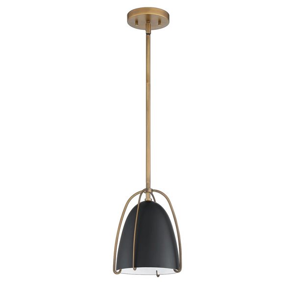 Kendal Lighting VILIA Mini Black/ Brass 1-Light Pendant