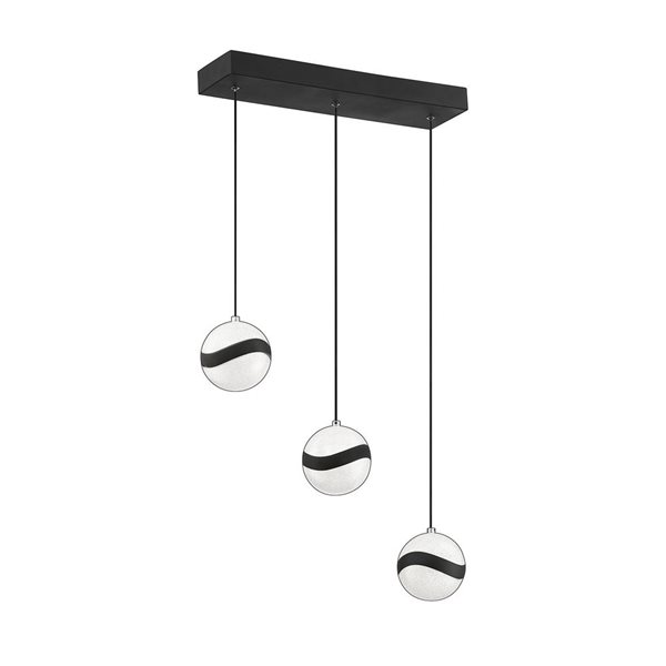 Kendal Lighting MYSTYKE Black 3-Light LED Island Light