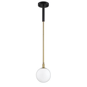 Kendal Lighting AMBIENCE Black/Brass 1-Light Pendant