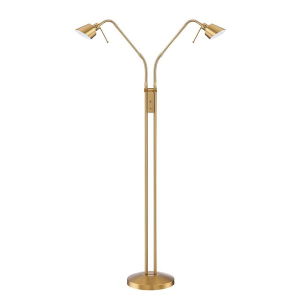 Kendal Lighting OSLO TWINS Brass 2-Light Floor Lamp