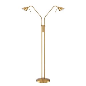 Kendal Lighting OSLO TWINS Brass 2-Light Floor Lamp