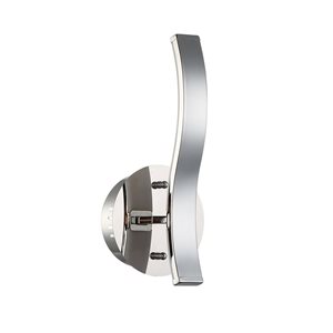 Applique murale DEL WAVE par Kendal Lighting chrome, 12 pouces, direction de la lumière vers l'intérieur