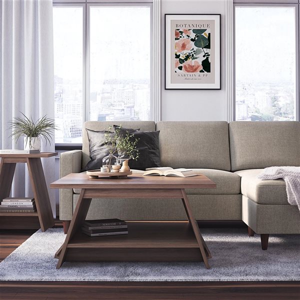 Ameriwood Home Danton Walnut A-Frame Coffee Table