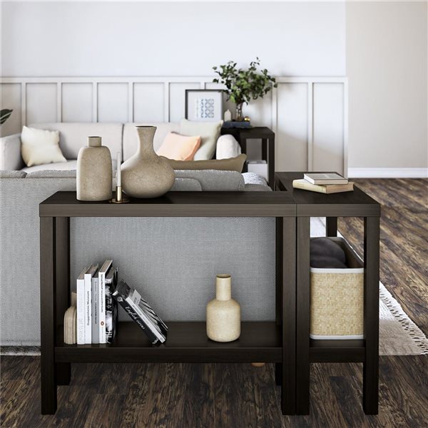 Ameriwood Home Parsons 30-in H Espresso Engineered Wood 2-Piece Twin Console Set