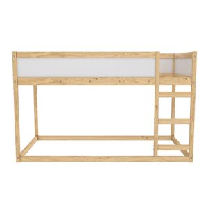 Lit 3-en-1 deux places pour enfants Saffiano Little Seeds en bois naturel et blanc