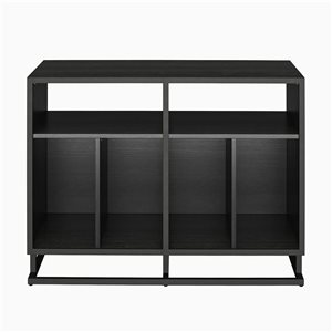 Novogratz Regal 37 W x 16 D x 27-in H Black Oak Engineered Wood Wide Record Station/Accent Cabinet