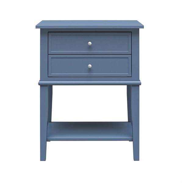 Ameriwood Home Franklin 22 W x 15.5 D x 28-in H Stone Blue MDF Accent Table with 2 Drawers