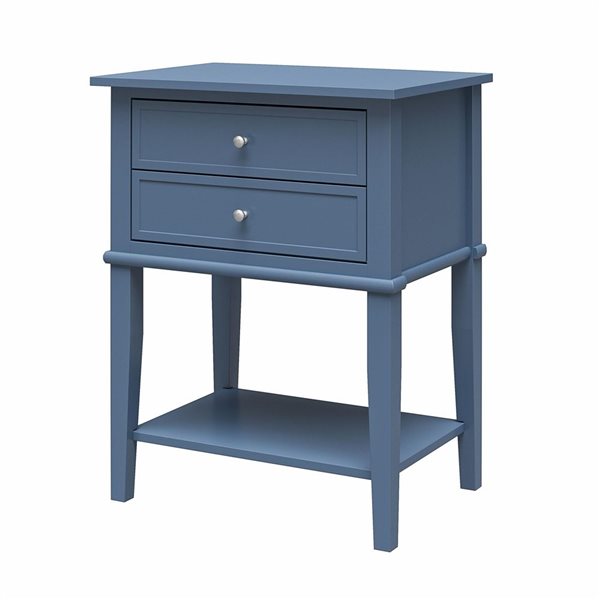 Ameriwood Home Franklin 22 W x 15.5 D x 28-in H Stone Blue MDF Accent Table with 2 Drawers