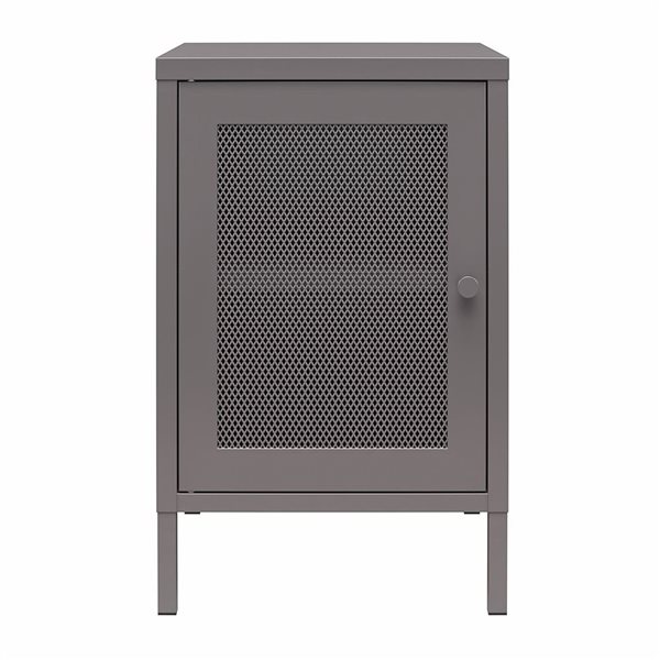 Table d’appoint en métal graphite  Sunset District Systembuild Evolution à porte en treillis, 15 l. x 16 p. x 24 h.