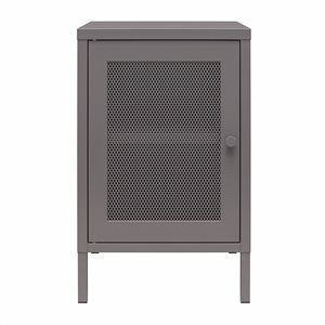 Table d’appoint en métal graphite  Sunset District Systembuild Evolution à porte en treillis, 15 l. x 16 p. x 24 h.