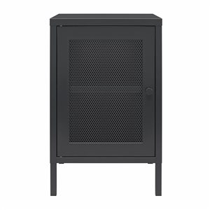 Table d’appoint en métal noir  Sunset District Systembuild Evolution à porte en treillis, 15 po l. x 16 po p.x 24 po h.