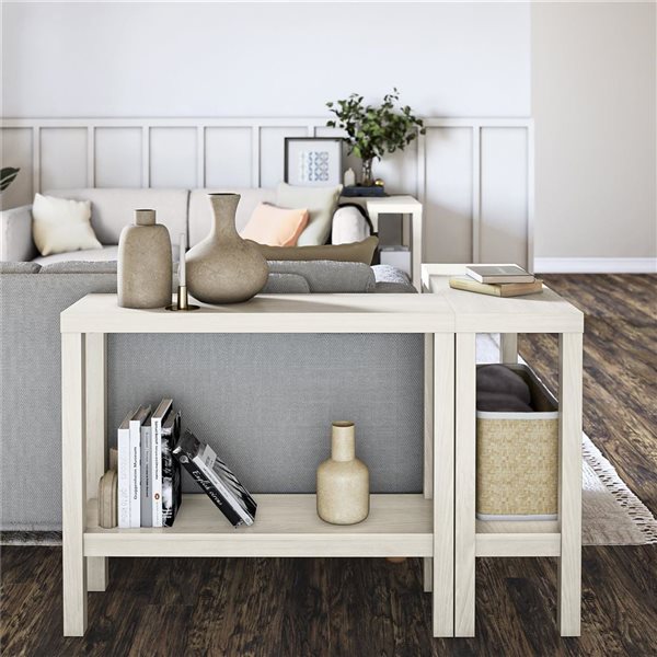 Ameriwood Home Parsons 30-in H White Oak Engineered Wood 2-Piece Twin Console Set