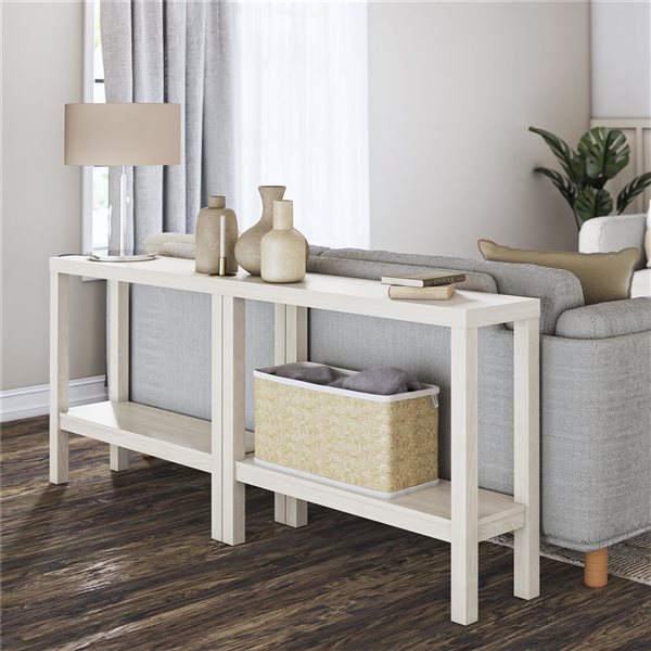 Ameriwood Home Parsons 30-in H White Oak Engineered Wood 2-Piece Twin Console Set