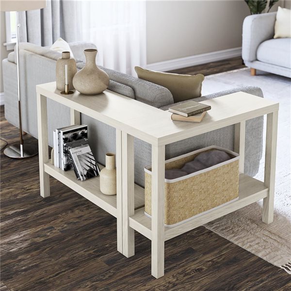 Ameriwood Home Parsons 30-in H White Oak Engineered Wood 2-Piece Twin Console Set