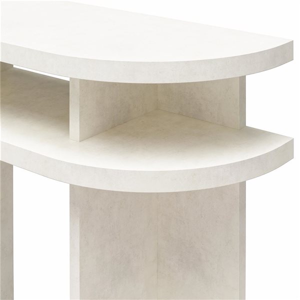 Console moderne Daytona Ameriwood Home en similiplâtre blanc cassé