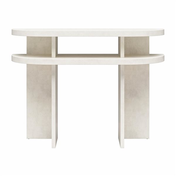 Ameriwood Home Daytona Off-White Faux Plaster Modern Console Table