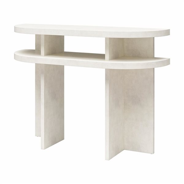 Console moderne Daytona Ameriwood Home en similiplâtre blanc cassé