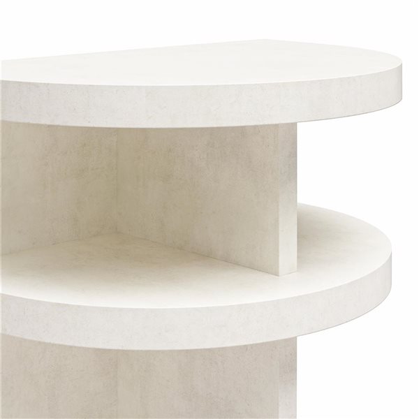 Ameriwood Home Daytona 20 W x 14 D x 24-in H Off-White Faux Plaster Modern Semicircle End Tables - Set of 2