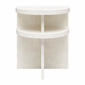 Tables d’appoint modernes Daytona Ameriwood Home demi-cercle similiplâtre blanc cassé, 20  x 14 p. 24 po h., jeu de 2