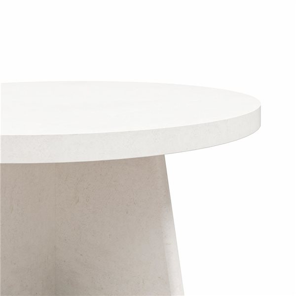 Ameriwood Home Liam Off-White Faux Plaster Round Coffee Table